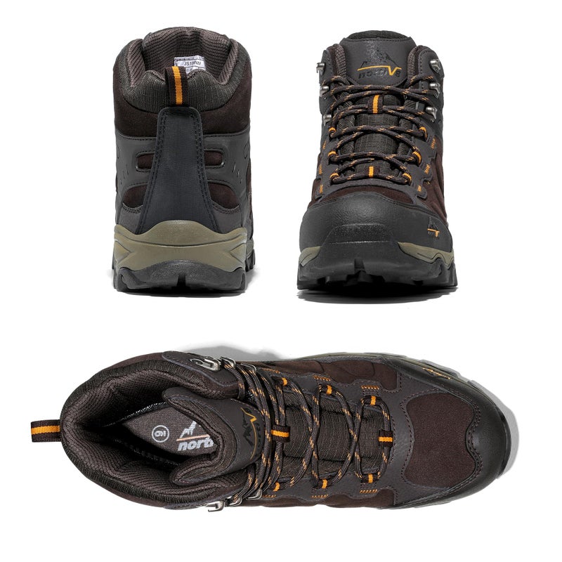 NORTIV 8 Men's Waterproof Hiking Boots Outdoor Mid Trekking Lightweight Mountaineering Shoes Paladin,Size 8.5,Brown,JS19004M - Image 4